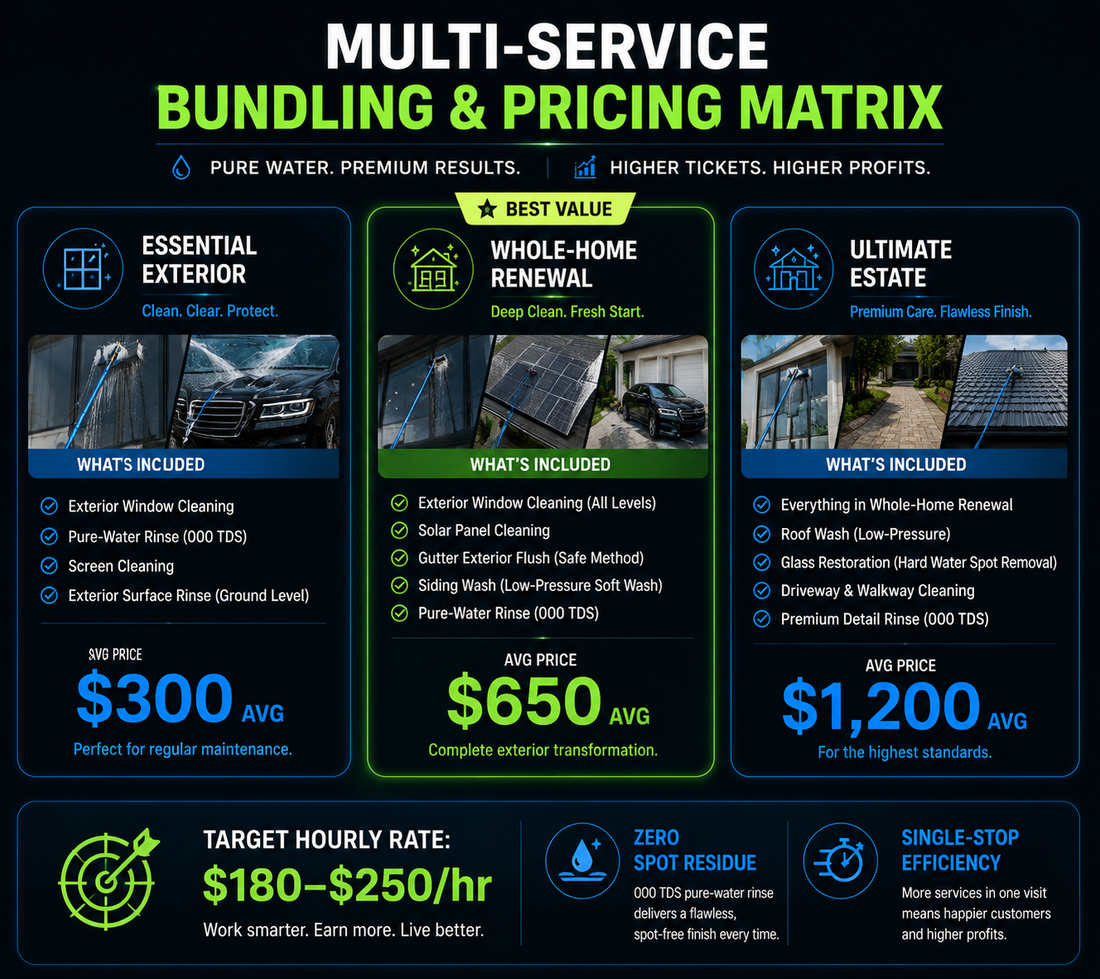 Window Cleaning + Pressure Washing: How to Bundle Services and Earn More