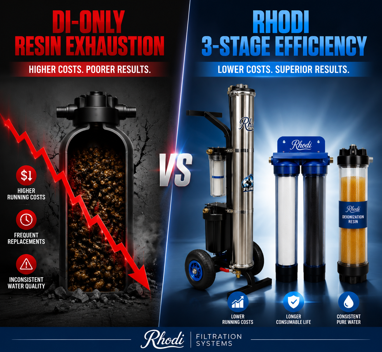 3-Stage RODI vs. DI-Only Tanks: Hard Water Cleaning Guide | Rhodi